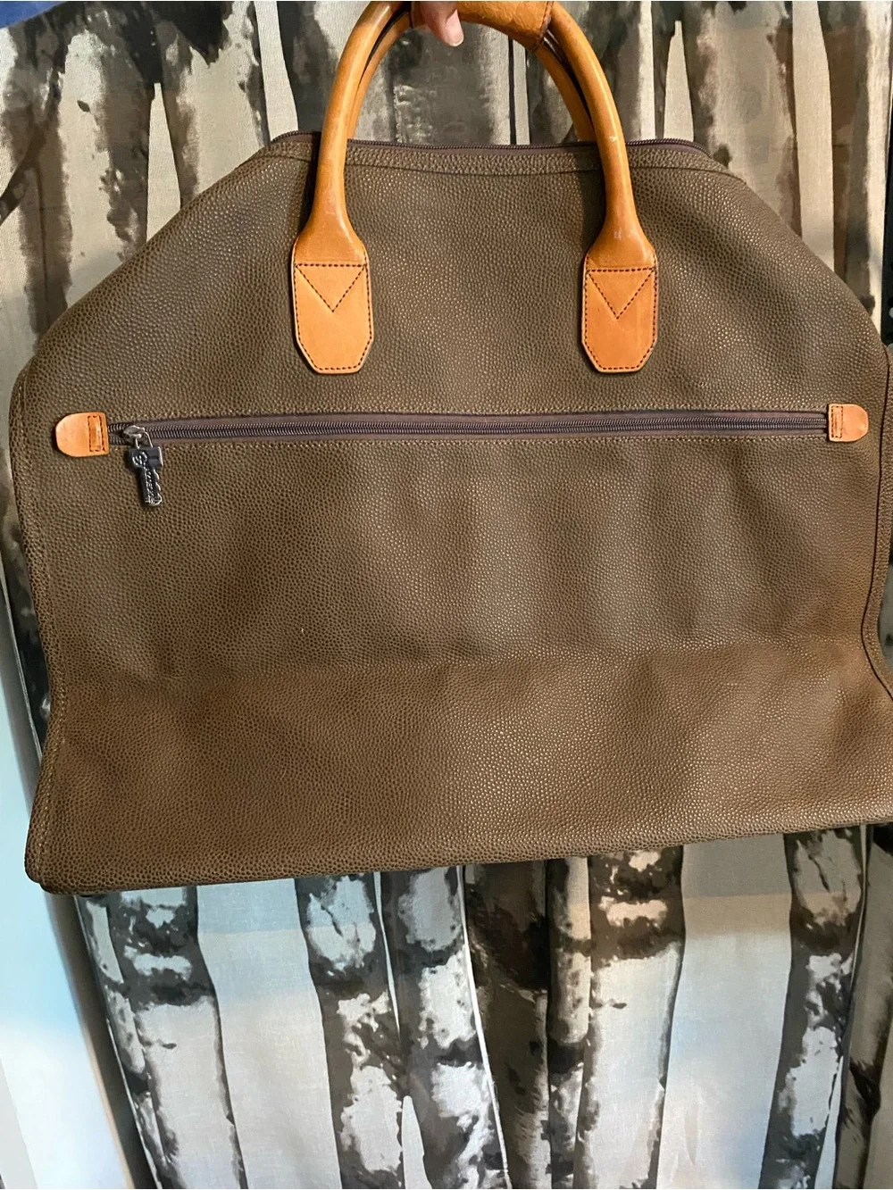JACK GEORGES  Brown LEATHER travel CARRY-ON 21”Duffel crossbody weekender